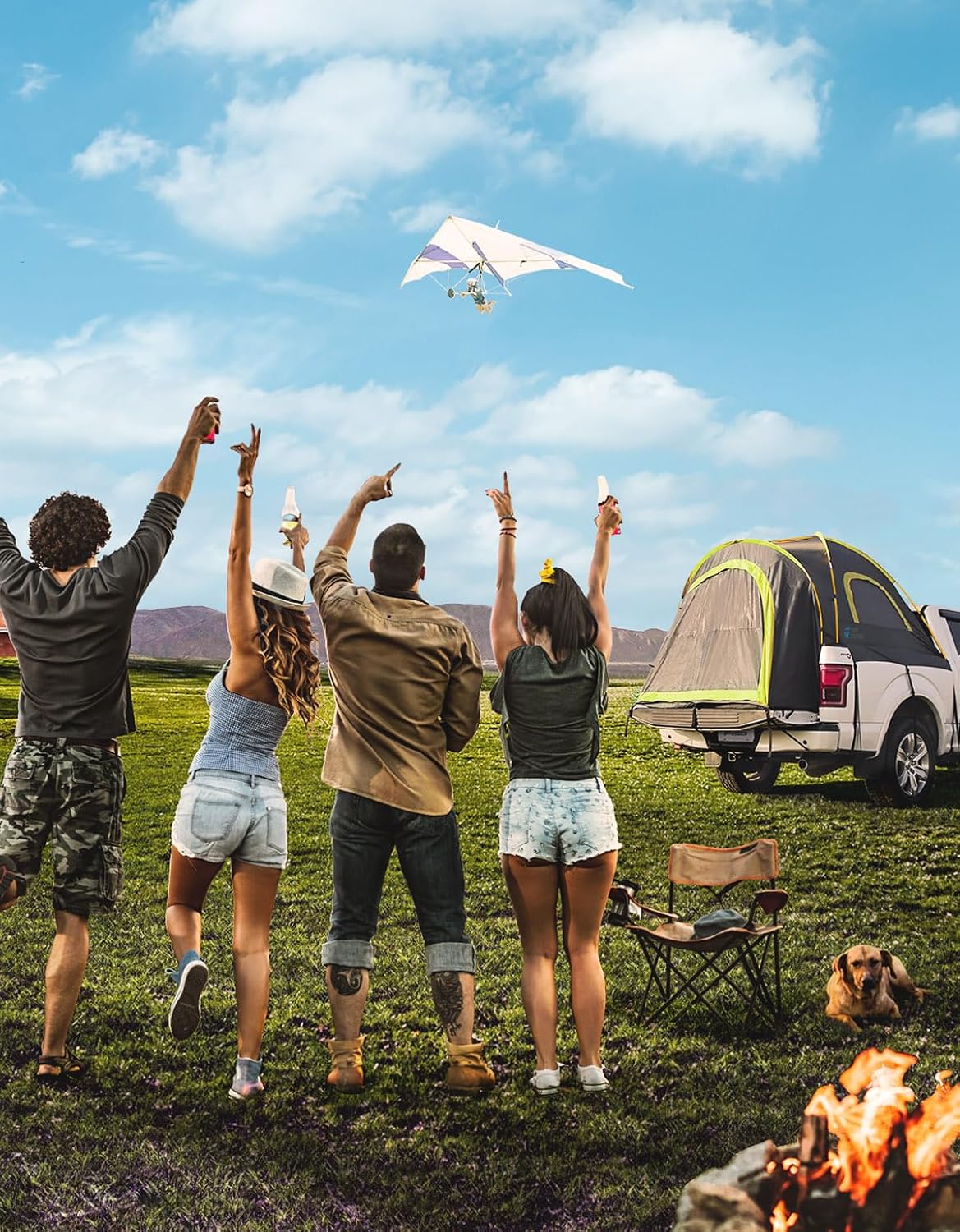 JOYTUTUS Pickup Truck Tent 5ft 2.0, Waterproof PU2000mm Double Layer for 2 Person, Portable Truck Bed Tent with Rainfly, Green, Aluminum Pole - Image 7