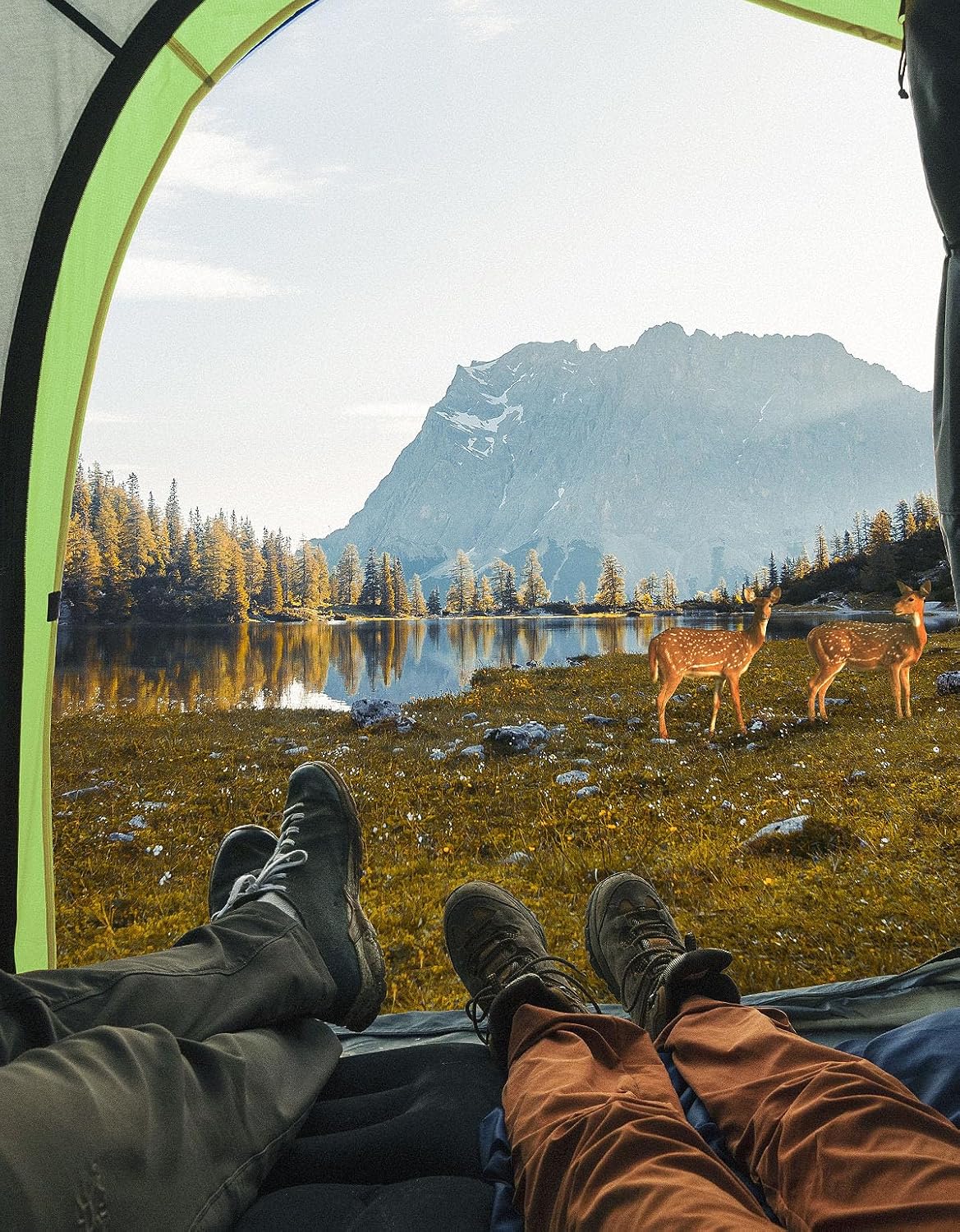 JOYTUTUS Pickup Truck Tent 5ft 2.0, Waterproof PU2000mm Double Layer for 2 Person, Portable Truck Bed Tent with Rainfly, Green, Aluminum Pole - Image 9