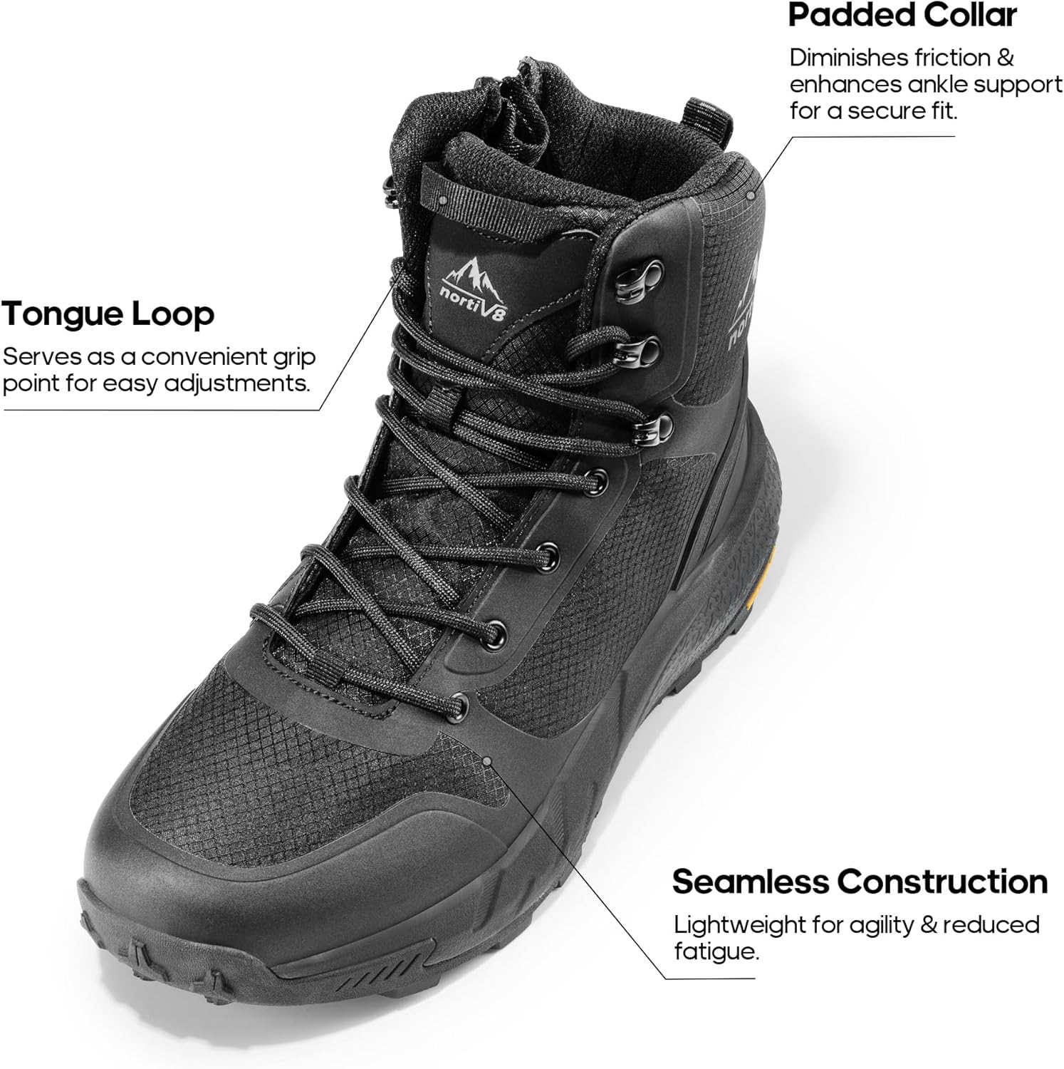 Men's Military Tactical Boot Lightweight Comfortable Boots for Work All Day Side Zipper Motorcycle Combat Hiking Boots 8 Inches Vanguard - Image 2