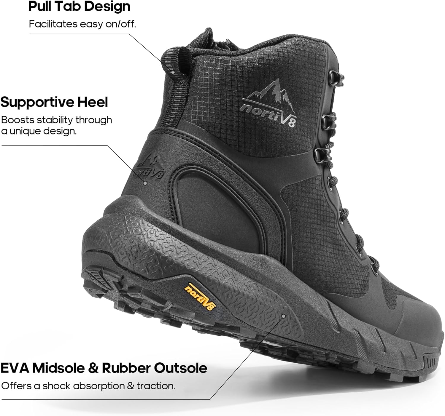 Men's Military Tactical Boot Lightweight Comfortable Boots for Work All Day Side Zipper Motorcycle Combat Hiking Boots 8 Inches Vanguard - Image 3