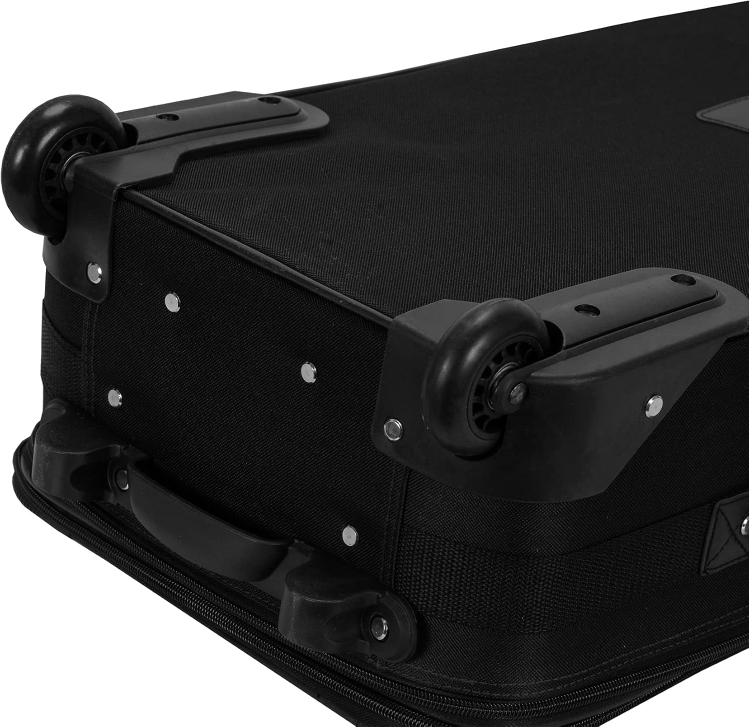 Rockland Fashion Softside Upright Luggage Set, Expandable, Black, 2-Piece (14/19) - Image 4